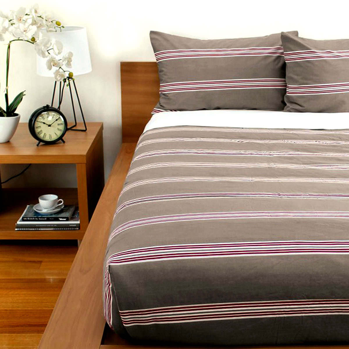 V442-WAM-COMFORTER-HUDSON-ALMOND-KI-204770-00 Jason Hudson Stripe Almond Comforter Set King - Image 1