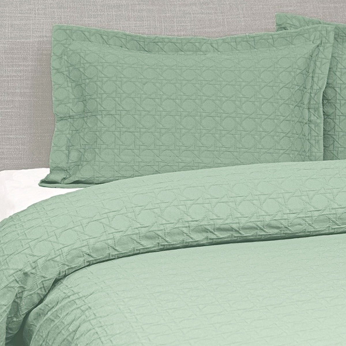 V442-WAM-COVERLETS-VILLA-SAGE-QS-213279-00 Jason 300GSM Villa Matelasse Sage Coverlet Set Queen/King - Image 1