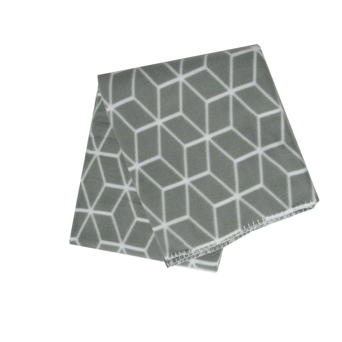 V442-YTL-THROW-TILINGPOLAR-GREY-RE-202502260935-00 Tiling 175GSM Geometric Pattern Printed Polar Fleece Throw Rug 120 x 150cm Grey - Image 1