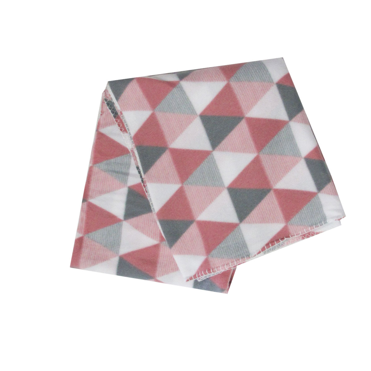 V442-YTL-THROW-TRIANGLESPOLAR-DUSTYROSE-RE-202502260931-00 Triangles 175GSM Geometric Pattern Printed Polar Fleece Throw Rug 120 x 150cm Dusty Rose - Image 1