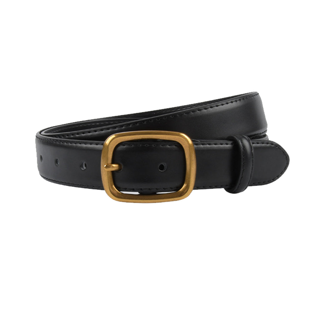 V462-FB-83-01-96523-00 Classic Leather Belts for Women, Joyreap Genuine Leather Womens Belts with Gold Buckle (Black) - Image 1