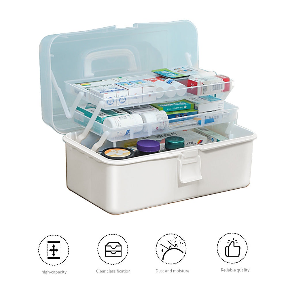V462-HG-104-01-139637-00 3 Layers Large Portable First Aid Kit Emergency Medical Storage Medicine Organizer - Image 1
