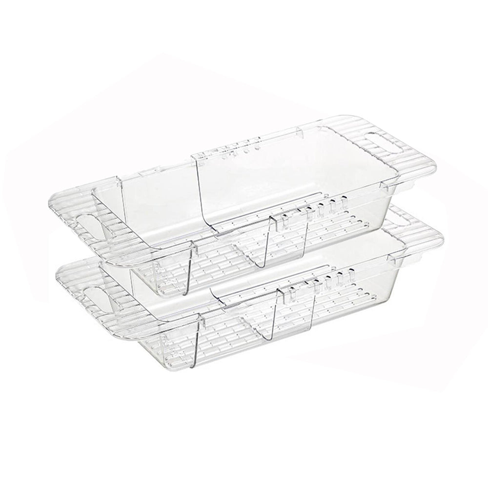 V462-HG-133-01-202507241950-00 2 Pack Retractable Dish Drying Rack Basket Drainer Over The Sink(Clear) - Image 1