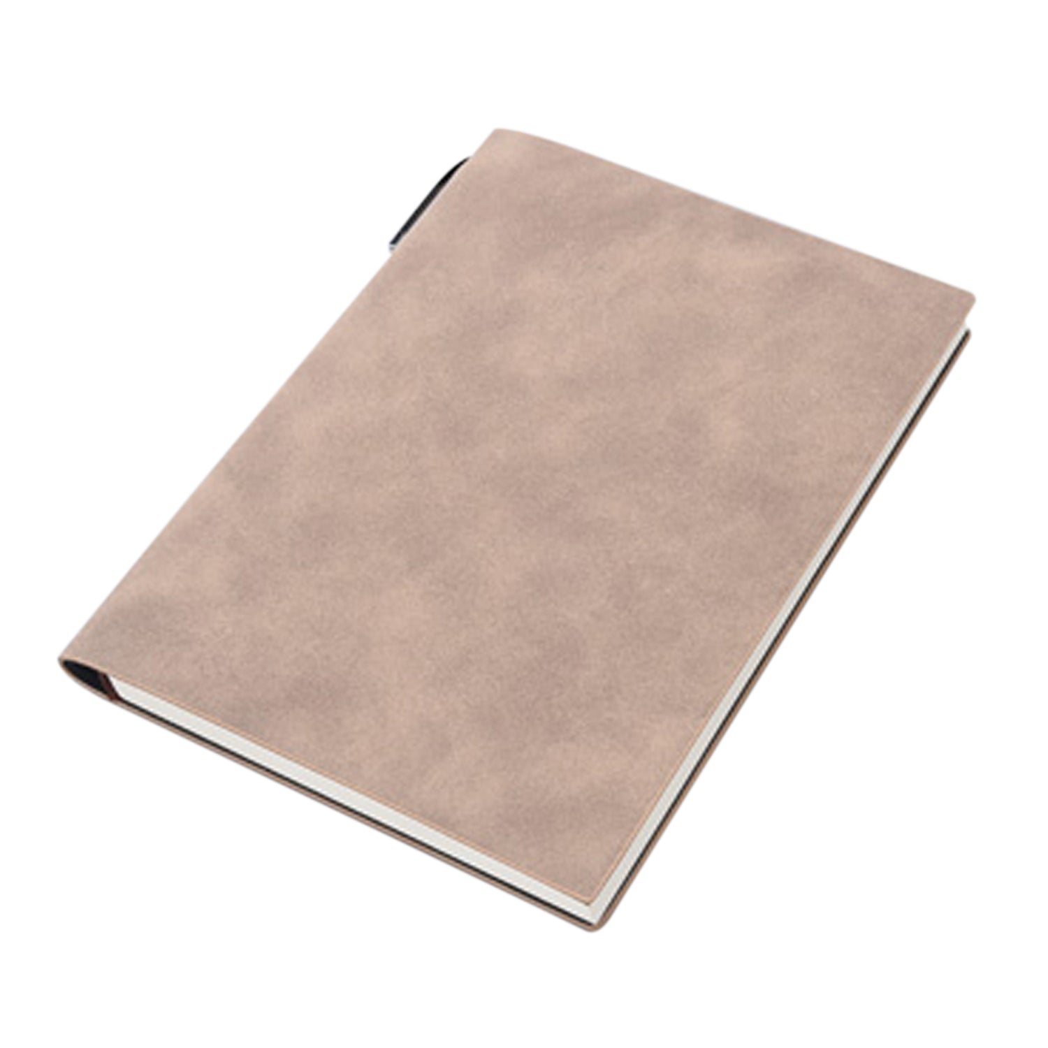 V462-P-17-04-101727-00 A5 200 Pages Fashion Glued PU Leather Cover Journal Travel Notebook Travellers Diary(Khaki) - Image 1