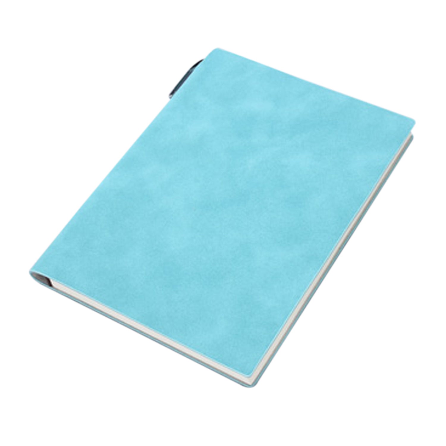 V462-P-17-05-101728-00 A5 200 Pages Fashion Glued PU Leather Cover Journal Travel Notebook Travellers Diary(Light Blue) - Image 1