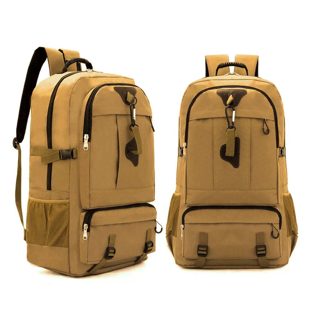 V462-TO-41-02-98724-00 60L Travel Boarding Backpack Outdoor Trekking Luggage Hiking Camping Rucksack Large Capacity Storage Backpack(Khaki) - Image 1