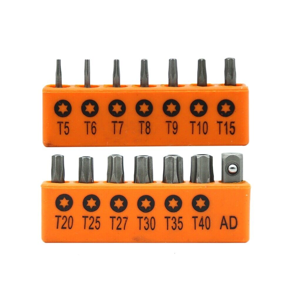 V465-1607005-AU-2-85429-00 14Pc Torx Key Bit Set Tamper Proof Star Wrench Bits T5-T40 Socket Adapter S2 New - Image 1