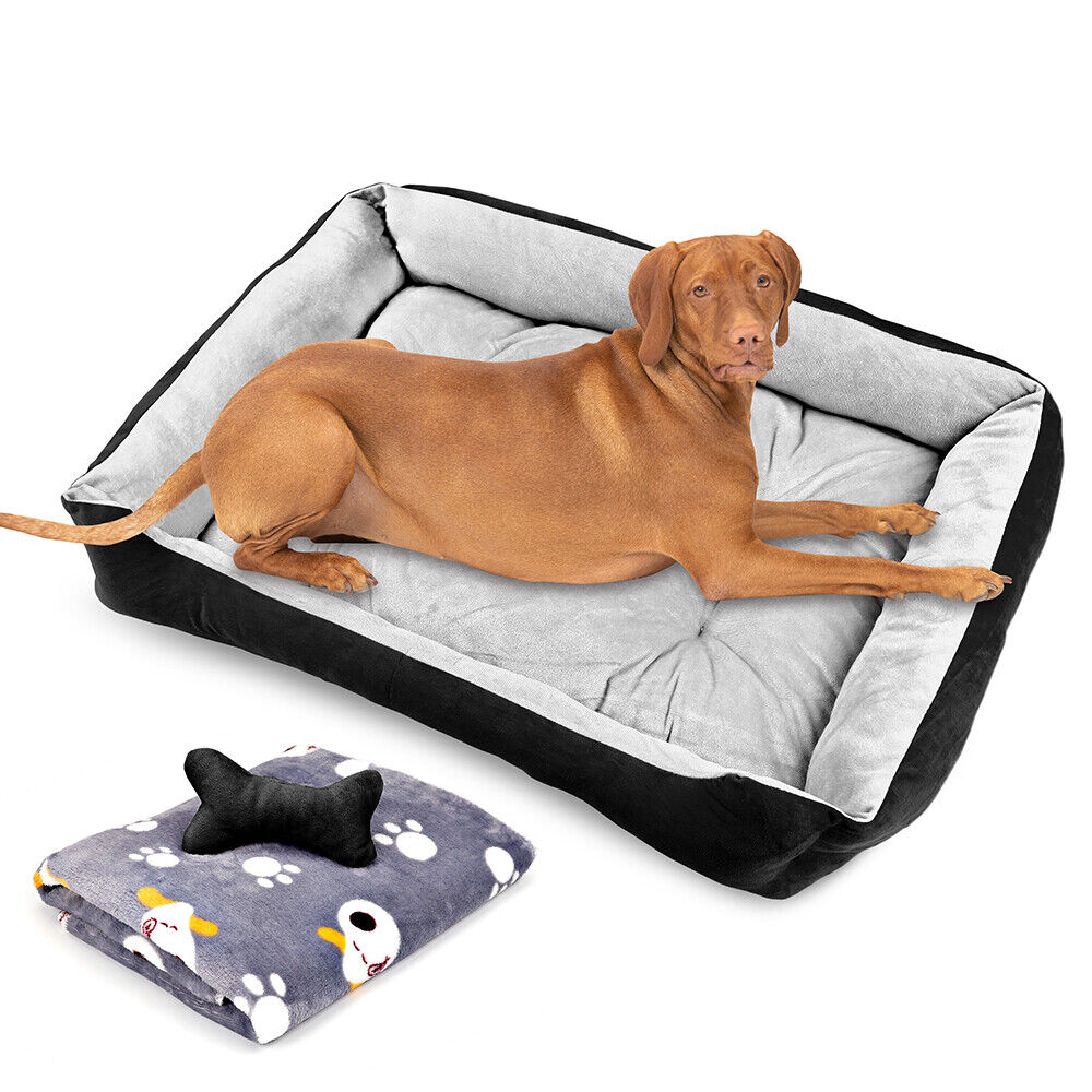 V465-29705-149177-00 Vaka Navy Dog Bed Pet Cat Calming Floor Mat Sleeping Cave Washable Extra Large 29705 - Image 1