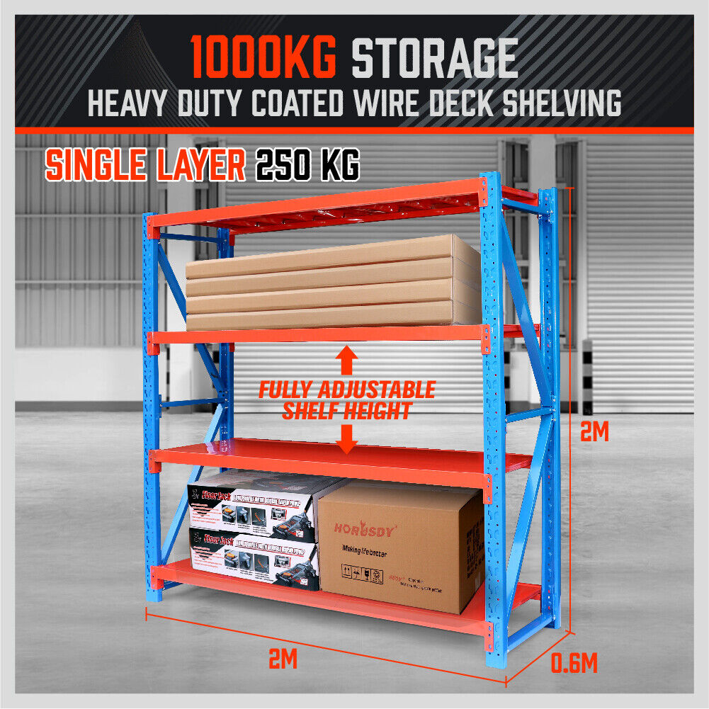 V465-5332-85728-02 2mx2m Steel Racks Shelves Garage Storage Warehouse Tyre Shelving 1000 Capacity - Image 1