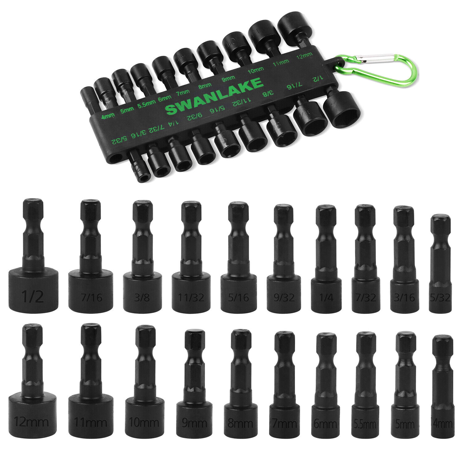V465-66036-186521-00 Swanlake 20Pcs Garden Tools Power Nut Driver Set Impact Drill SAE and Metric(will be no tracking) - Image 1