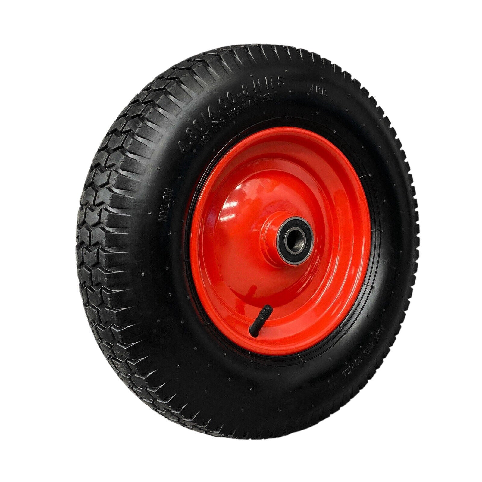 V465-80013-85416-00 16" Wheelbarrow Trolley Wheel 4.80 4.00-8 Pneumatic Tyre 25.4mm Bore Tire Steel - Image 1