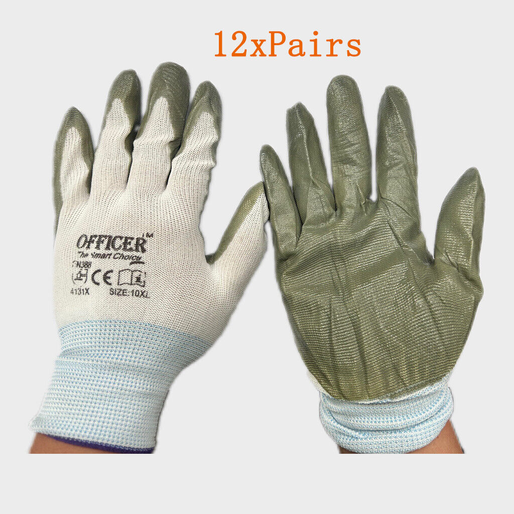 V465-86800-189466-00 12Pairs Cotton Gloves Work Safety Glove Thick Heavy Seamless Heavy Duty Warehouse - Image 1