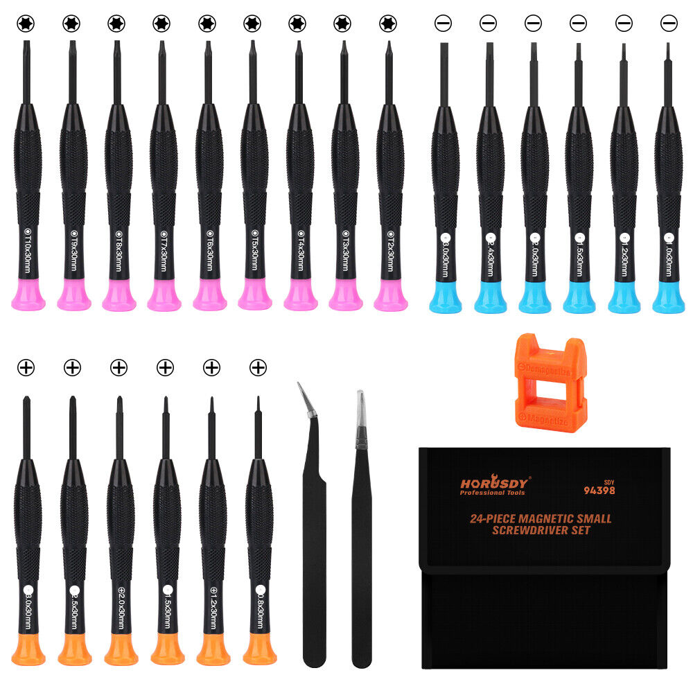 V465-94398-85418-00 24-Piece Magnetic Precision Screwdriver Set - Small Screwdrivers for Eyeglasses, Phones, Watches Electronics Repair - Image 1