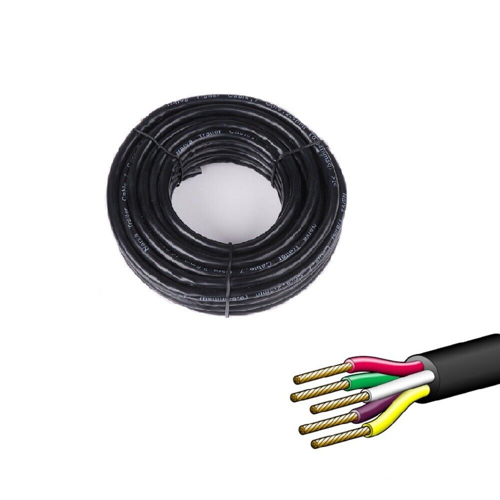 V465-97309_30M-185185-00 30M x 5 Core Wire Cable Trailer Cable Automotive Boat Caravan Truck Coil V90 PVC - Image 1
