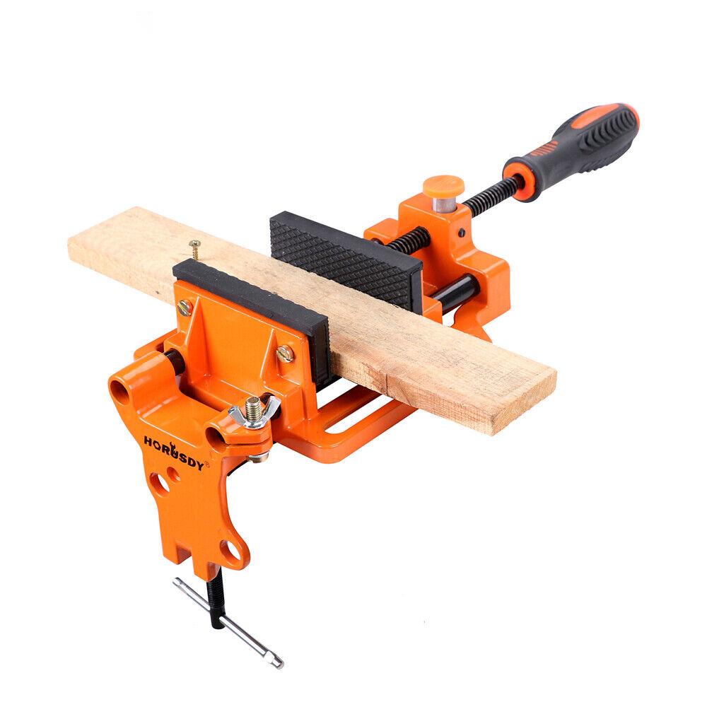 V465-97383-AU-5-85505-00 90mm Drill Press Bench Vice Quick Release Clamp Jaw Soft Grip Hand Pads Woodwork - Image 1