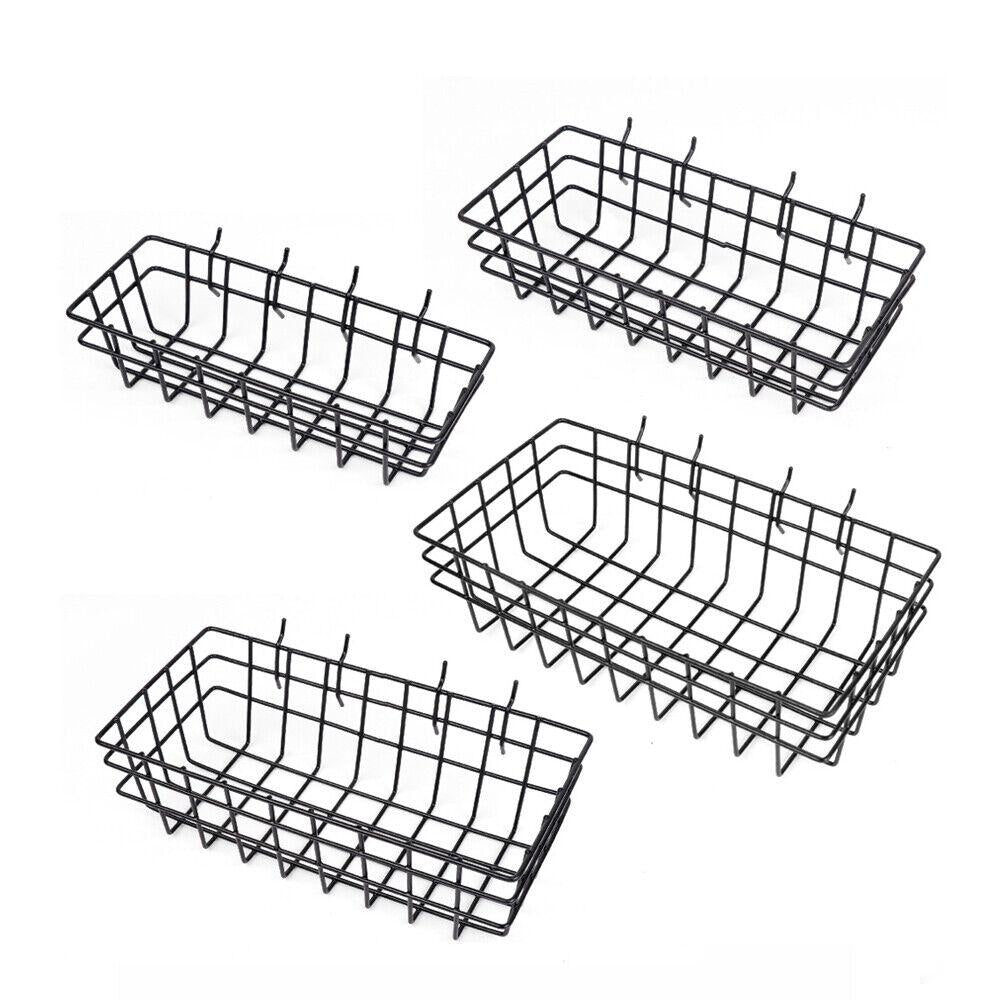 V465-97789-AU-5-85518-00 4Pc Pegboard Baskets Set Storage Bins Peg Board Organizer 4 Size Display Hangers - Image 1
