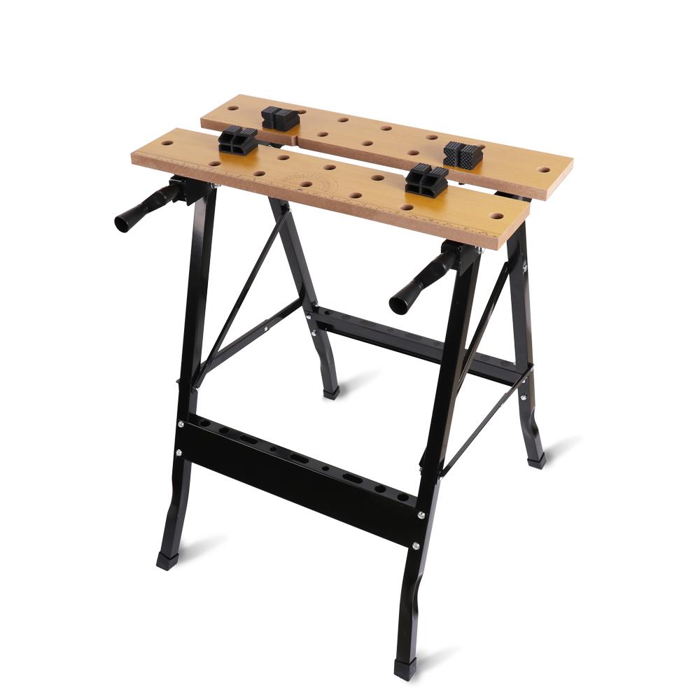 V465-97920-AU-5-85299-00 Foldable Work Bench Mobile Sawhorse Garage Trestle Wood Cutting Anti-slip Table - Image 1