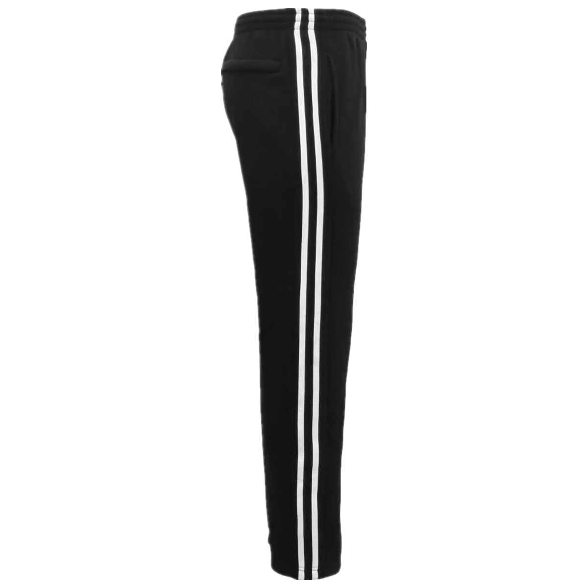 V474-211269-102120-00 Men's Fleece Casual Sports Track Pants w Zip Pocket Striped Sweat Trousers S-6XL, Black, S - Image 1