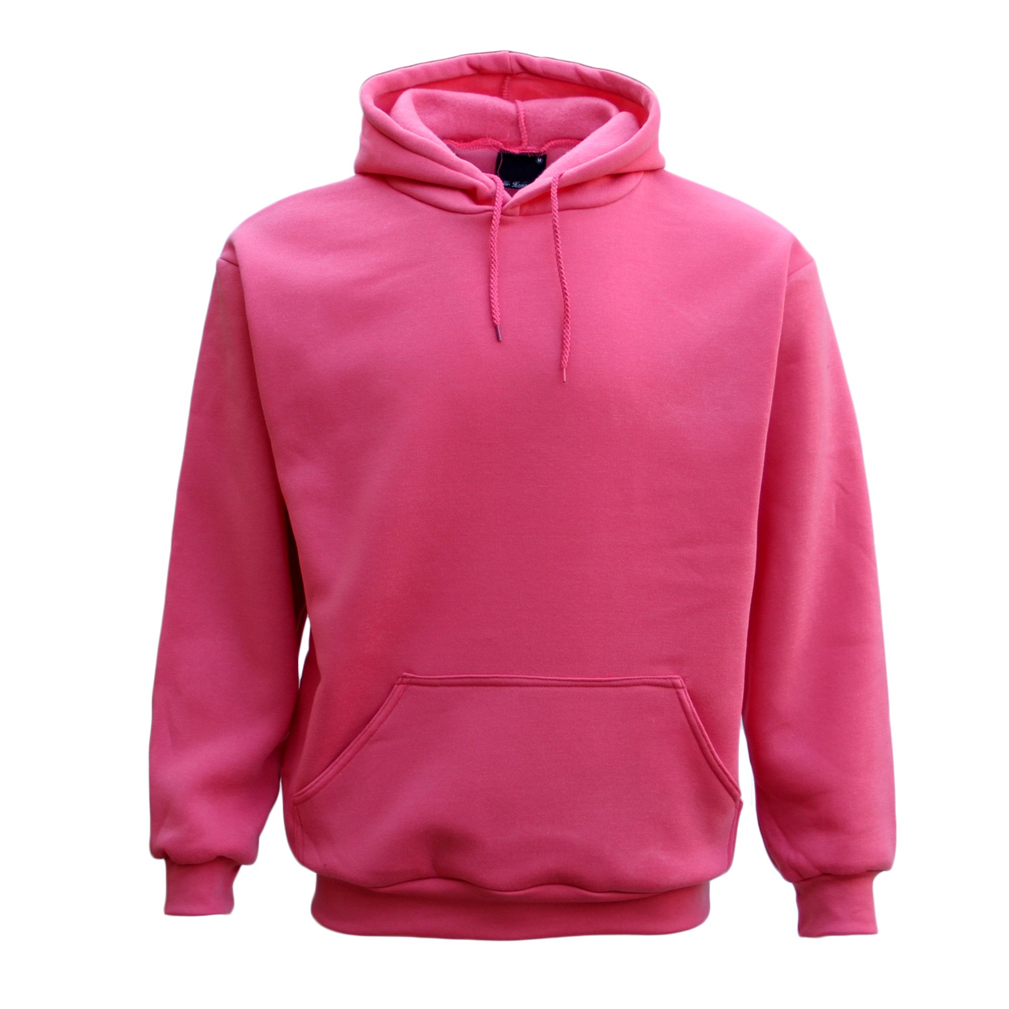 V474-213263-99467-00 Adult Unisex Men's Basic Plain Hoodie Pullover Sweater Sweatshirt Jumper XS-8XL, Hot Pink, M - Image 1