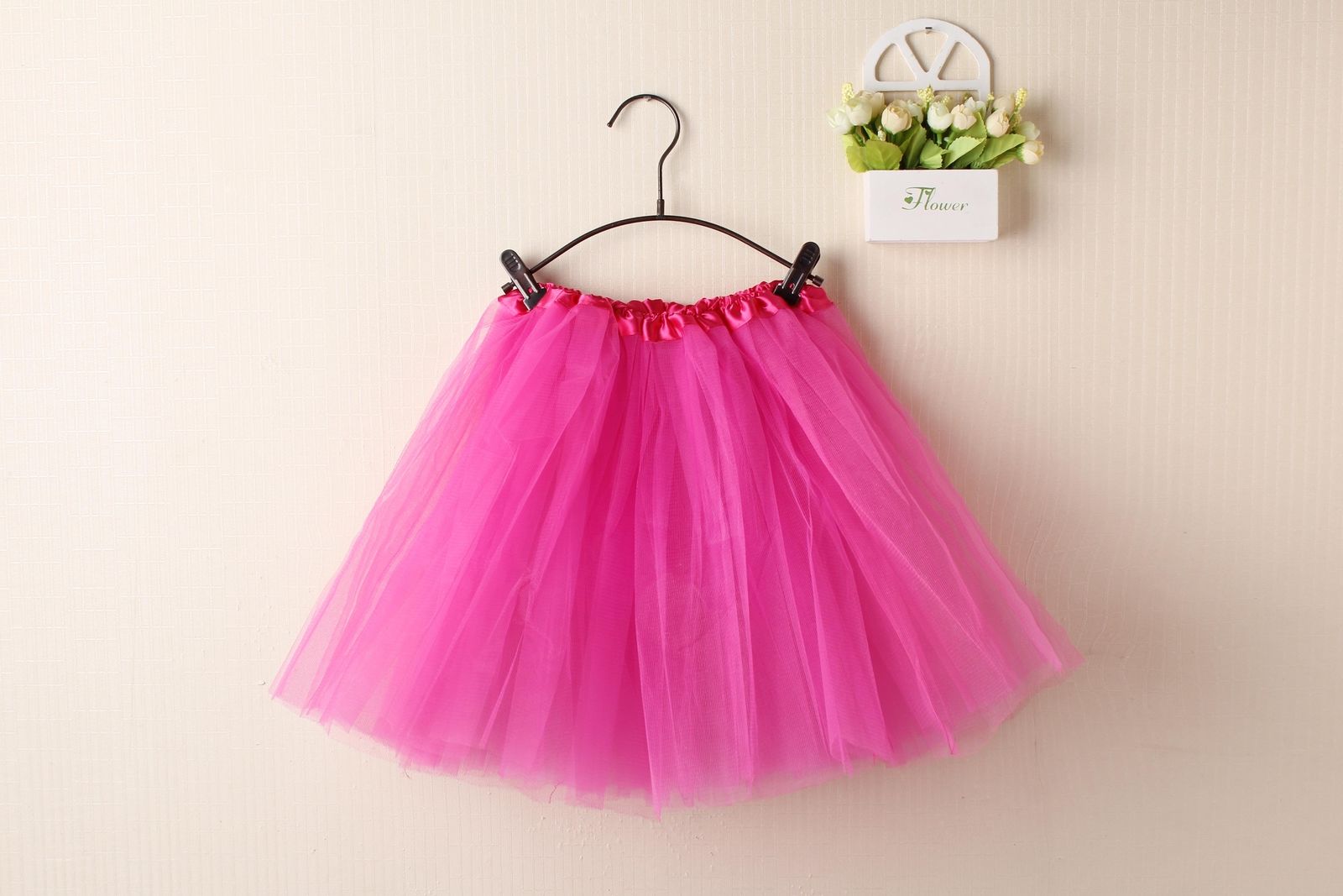 V474-226077-101805-00 New Adults Tulle Tutu Skirt Dressup Party Costume Ballet Womens Girls Dance Wear, Hot Pink, Kids - Image 1