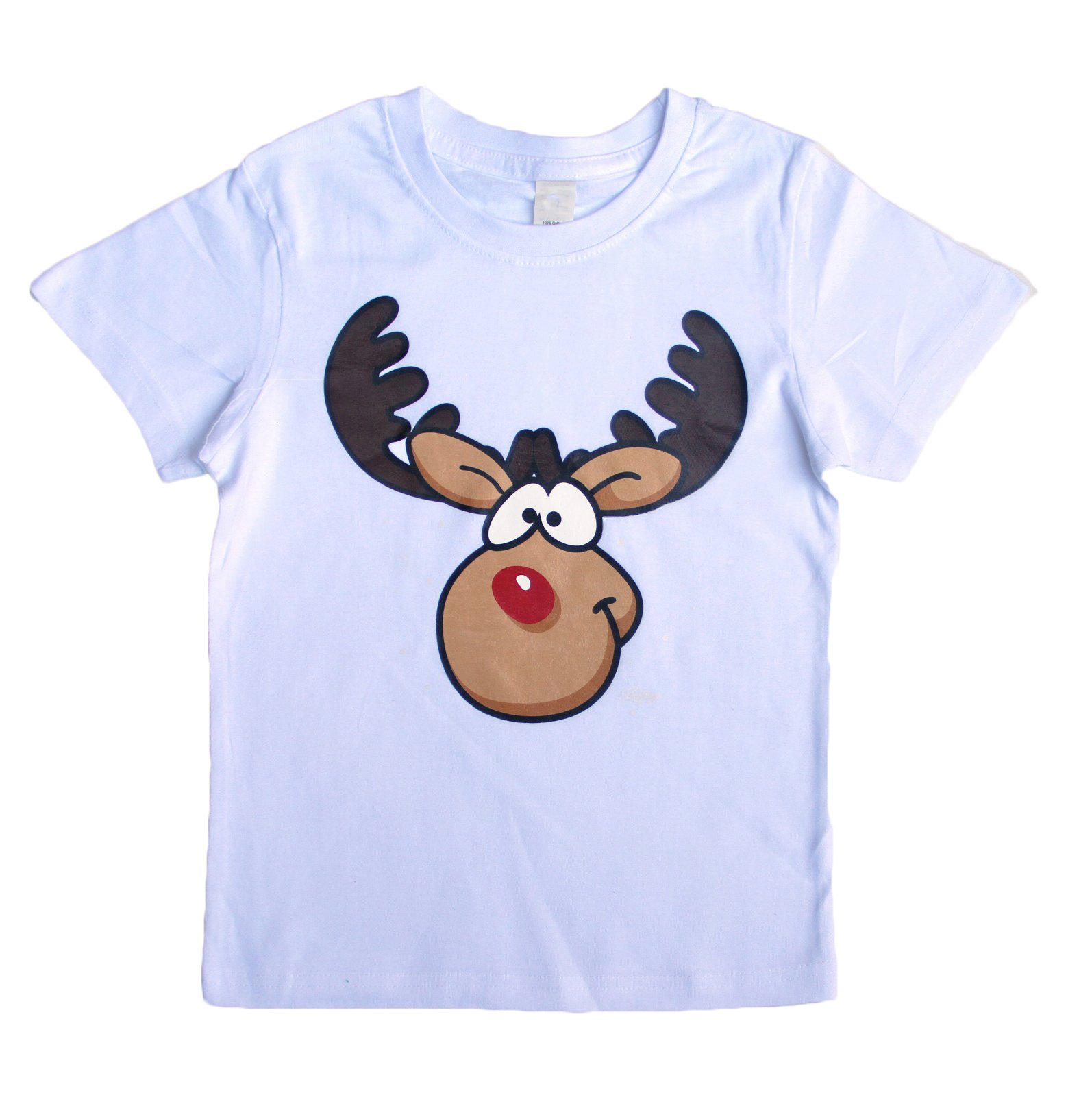 V474-230763-102088-00 New Funny Adult Xmas Christmas T Shirt Tee Mens Womens 100% Cotton Jolly Ugly, Reindeer (White), XL - Image 1