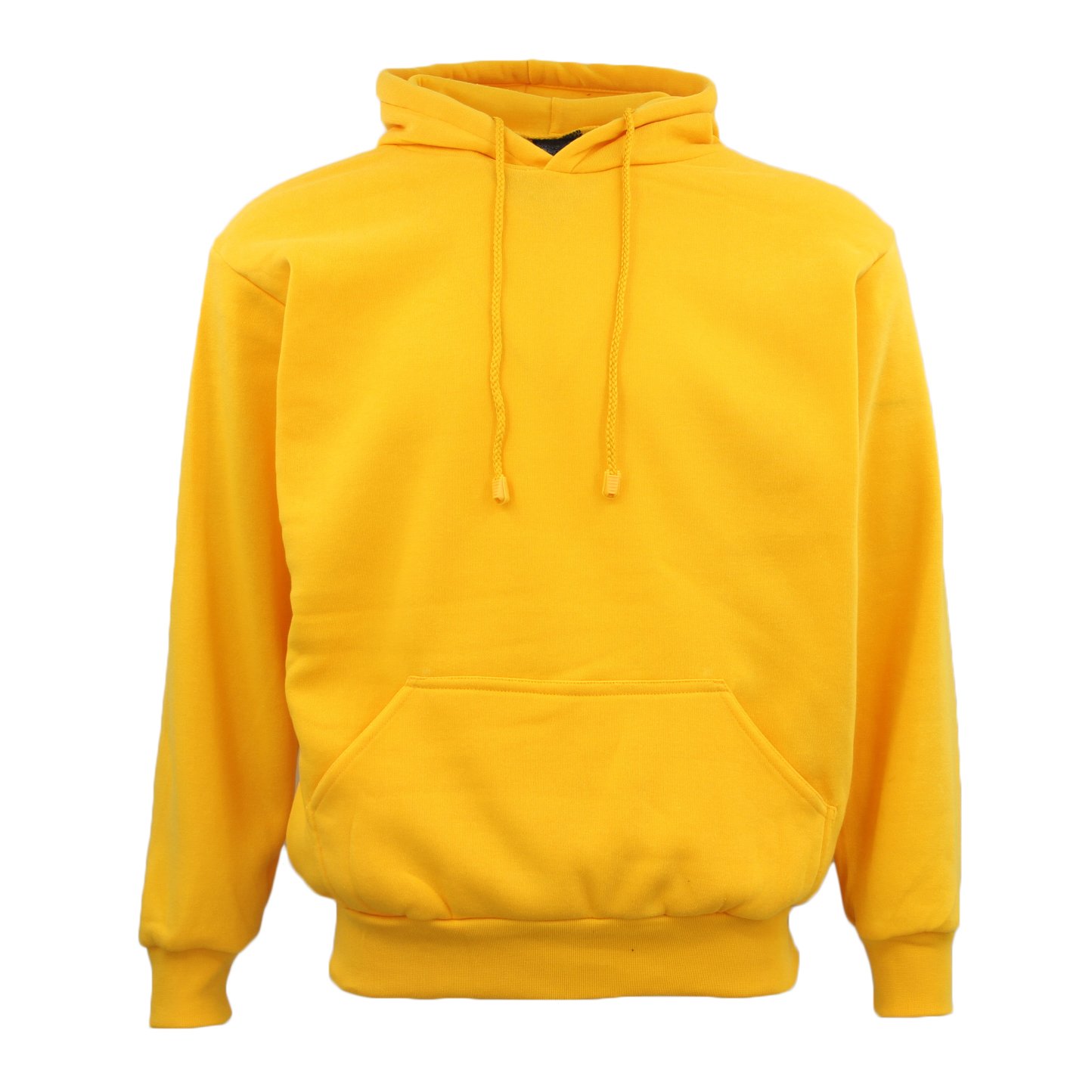 V474-253472-99581-00 Adult Unisex Men's Basic Plain Hoodie Pullover Sweater Sweatshirt Jumper XS-8XL, Yellow, 2XL - Image 1
