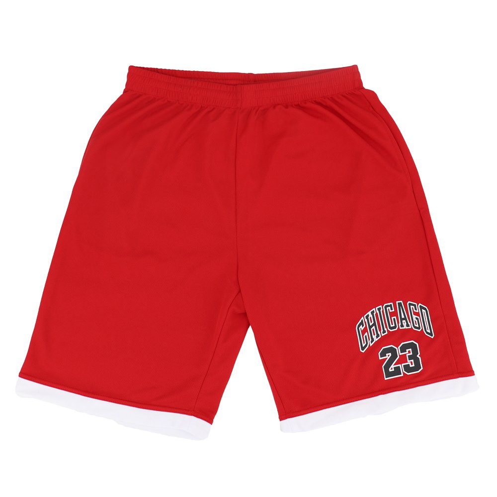 V474-308486-102297-00 Men's Basketball Sports Shorts Gym Jogging Swim Board Boxing Sweat Casual Pants, Red - Chicago 23, 2XL - Image 1