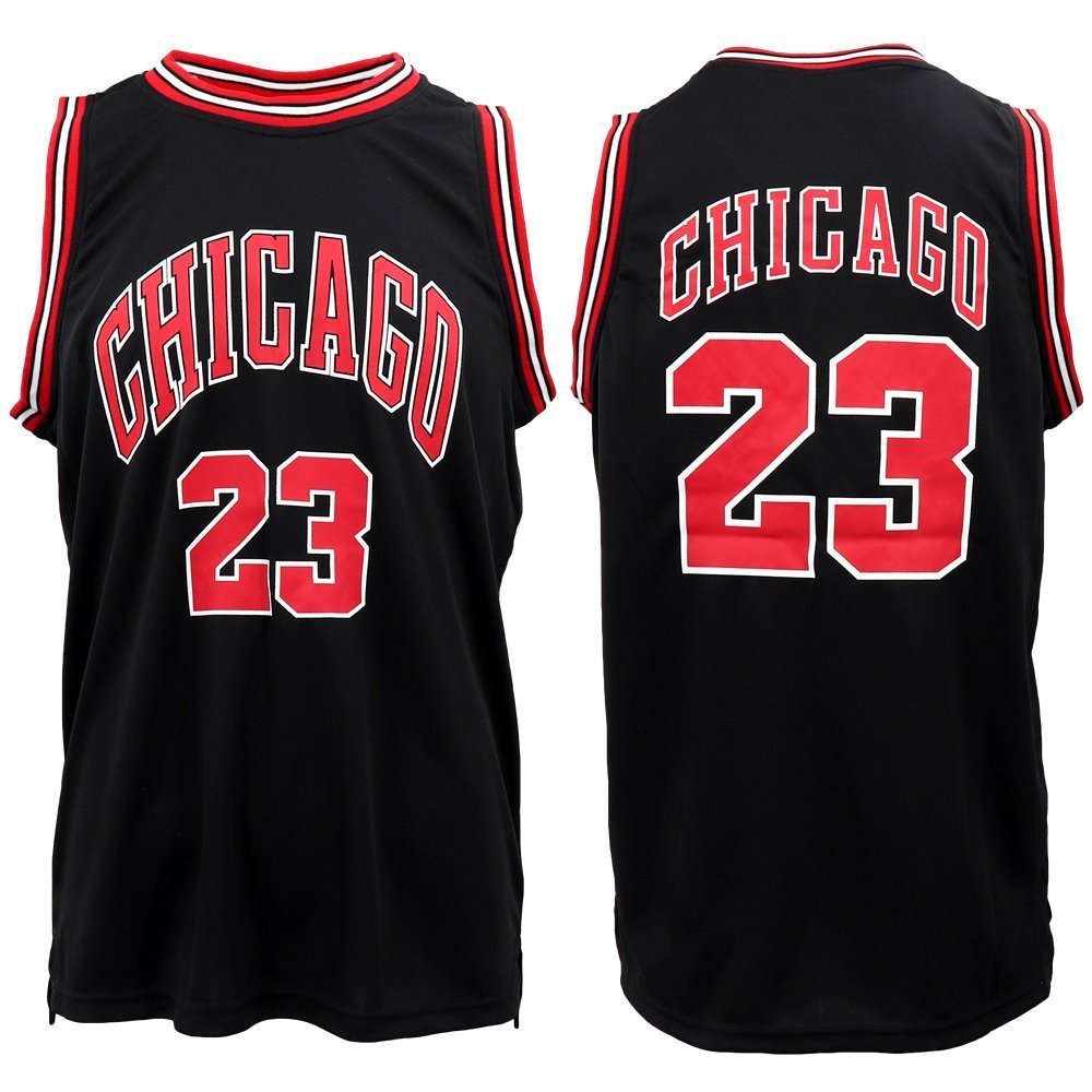 V474-378623-103225-00 New Men's Basketball Jersey Sports T Shirt Tee Vest Tops Gym Chicago Los Angeles, Black - Chicago 23, S - Image 1