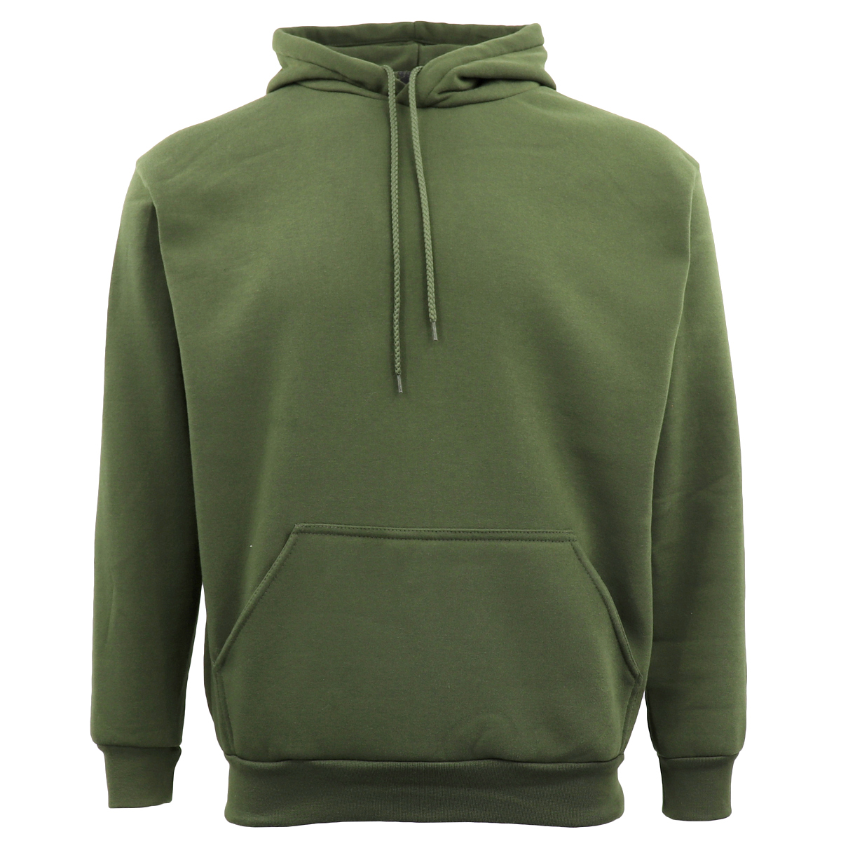 V474-435373-99691-00 Adult Unisex Men's Basic Plain Hoodie Pullover Sweater Sweatshirt Jumper XS-8XL, Olive, S - Image 1