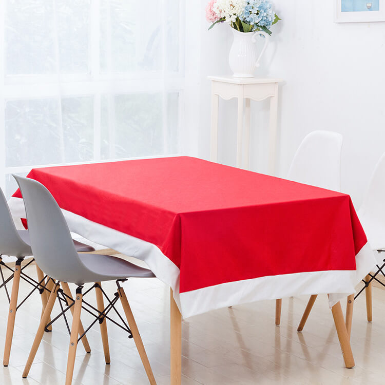 V474-465730-103644-00 6-10x Christmas Santa Hat Chair Covers Table Cloth Dinner Home Décor Ornaments, Table Cloth (130x180 cm) - Image 1