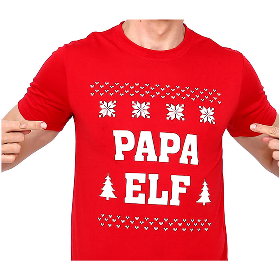 V474-468686-103338-00 New Funny Adult Xmas Christmas T Shirt Tee Mens Womens 100% Cotton Jolly Ugly, Papa Elf, XL - Image 1