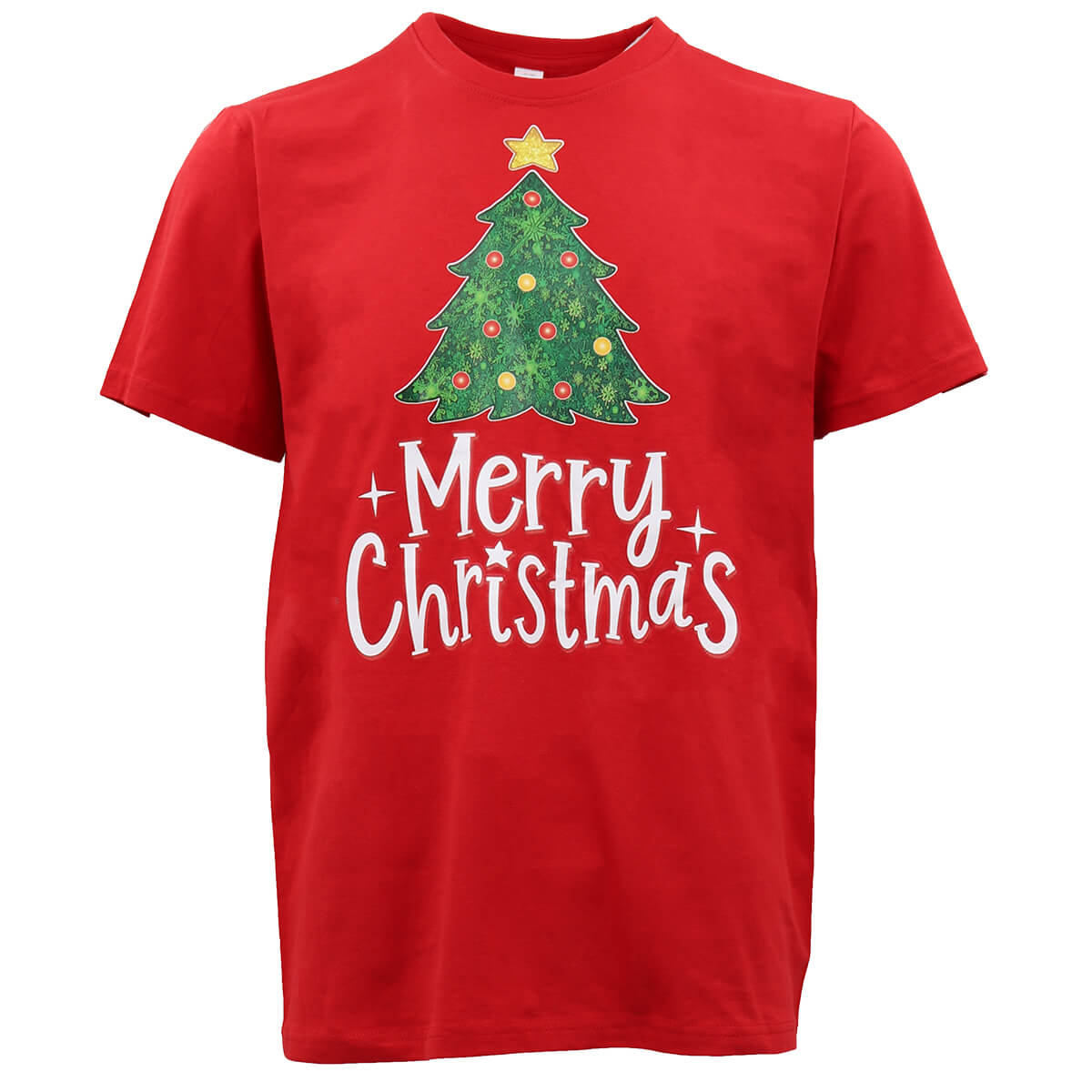 V474-469554-103726-00 New Funny Adult Xmas Christmas T Shirt Tee Mens Womens 100% Cotton Jolly Ugly, Tree (Red) B, XS - Image 1