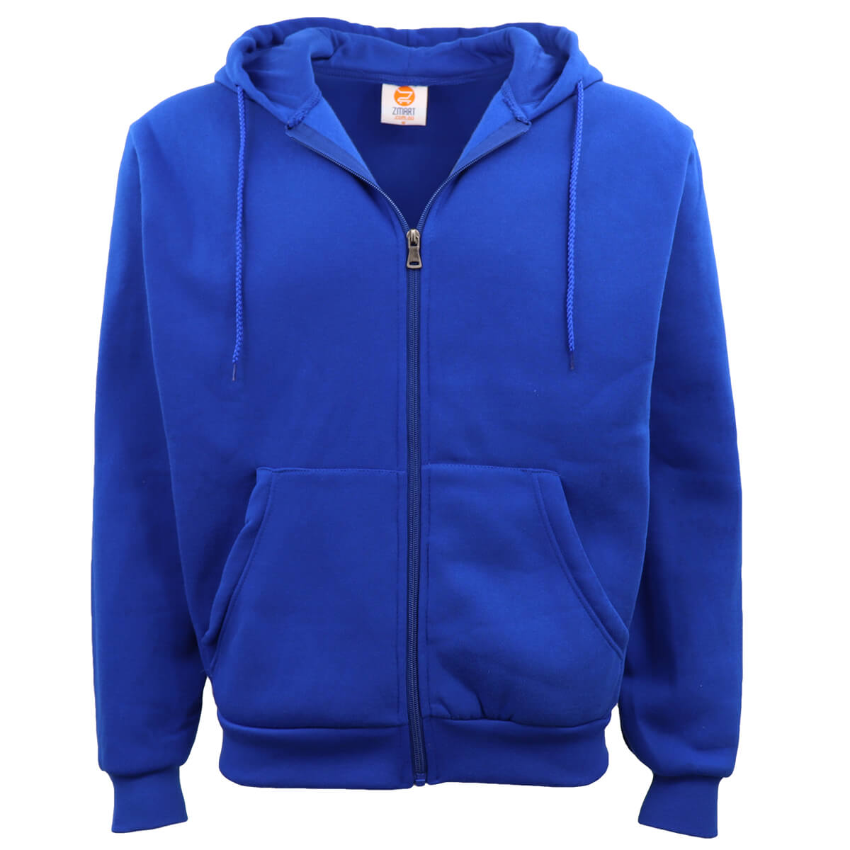 V474-483037-100549-00 Adult Unisex Zip Plain Fleece Hoodie Hooded Jacket Mens Sweatshirt Jumper XS-8XL, Royal Blue, 5XL - Image 1