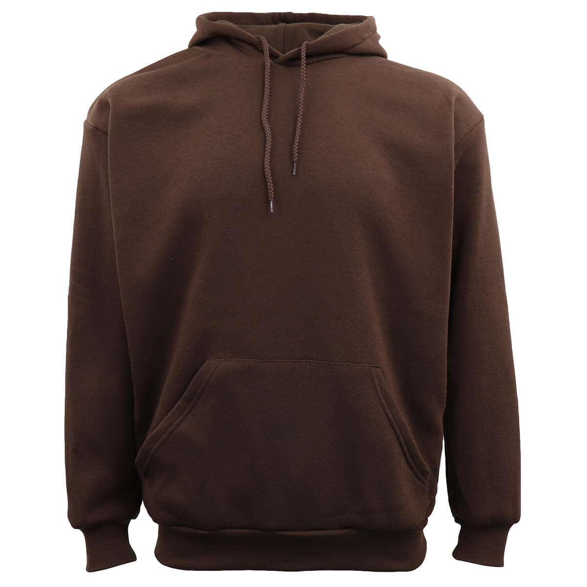 V474-483651-99706-00 Adult Unisex Men's Basic Plain Hoodie Pullover Sweater Sweatshirt Jumper XS-8XL, Brown, M - Image 1