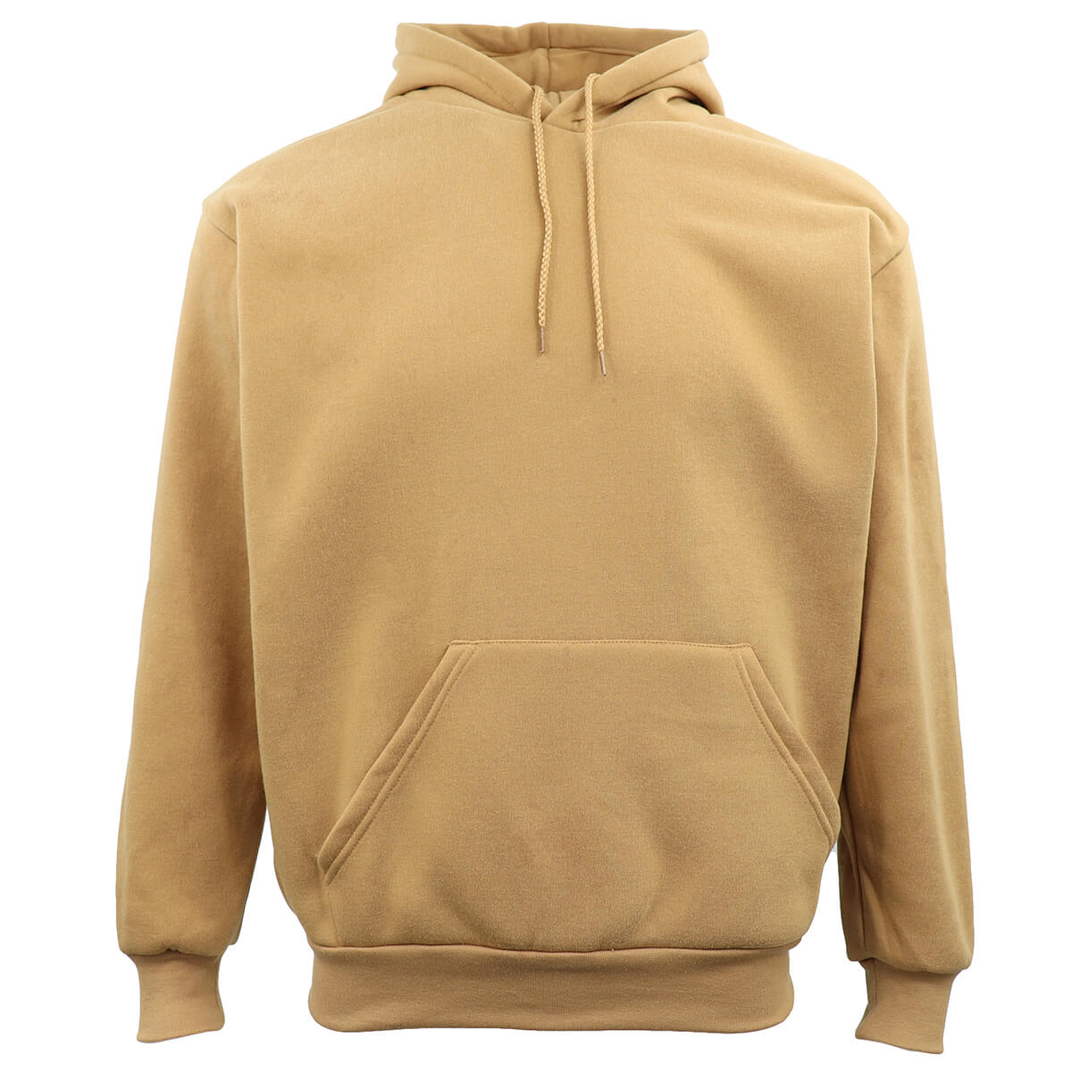 V474-483682-99810-00 Adult Unisex Men's Basic Plain Hoodie Pullover Sweater Sweatshirt Jumper XS-8XL, Tan, 3XL - Image 1