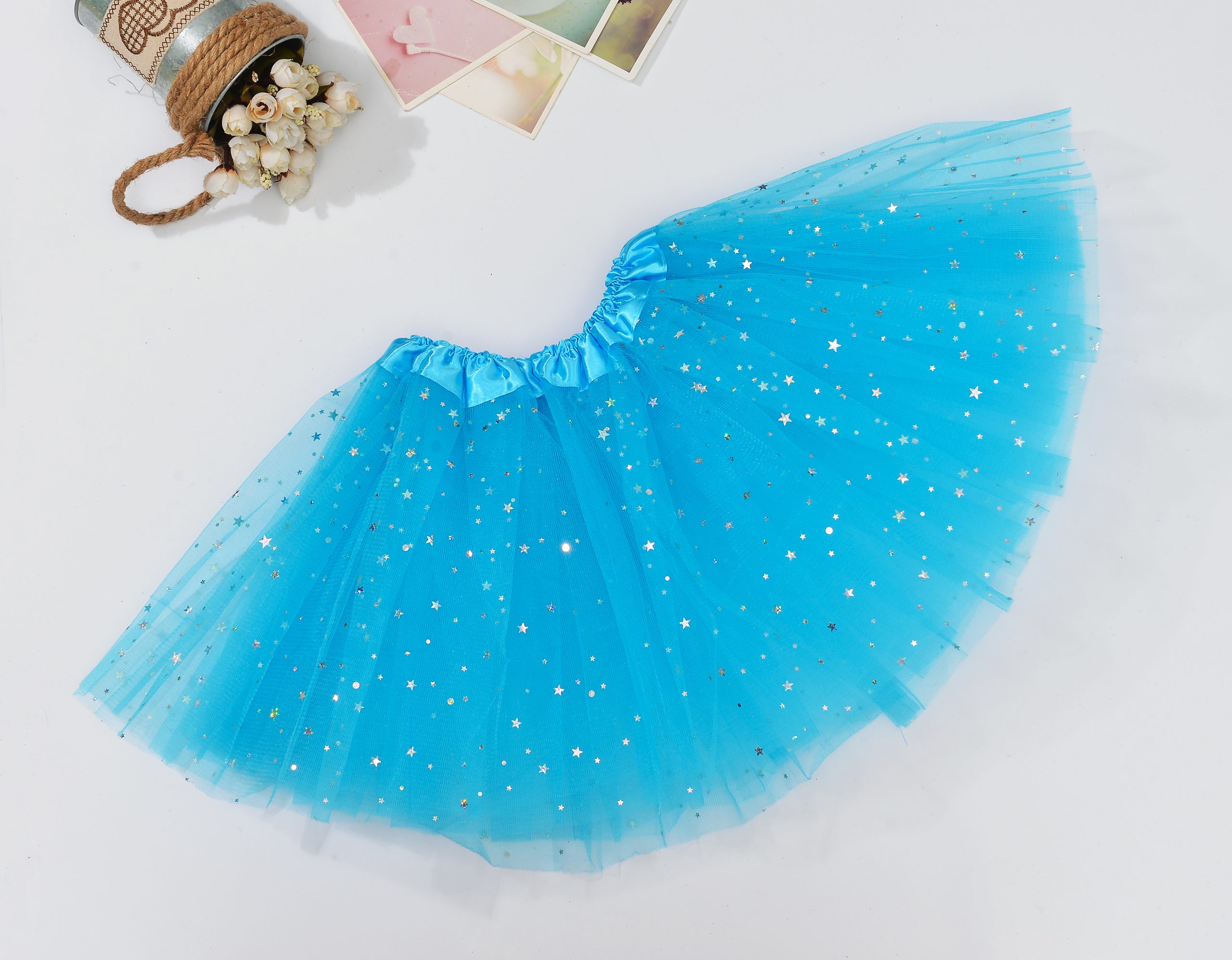 V474-522674-101663-00 Sequin Tulle Tutu Skirt Ballet Kids Princess Dressup Party Baby Girls Dance Wear, Aqua, Adults - Image 1