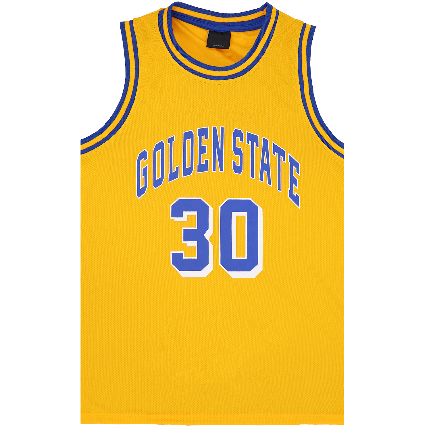 V474-555106-103504-00 New Men's Basketball Jersey Sports T Shirt Tee Vest Tops Gym Chicago Los Angeles, Yellow - Golden State 30, L - Image 1