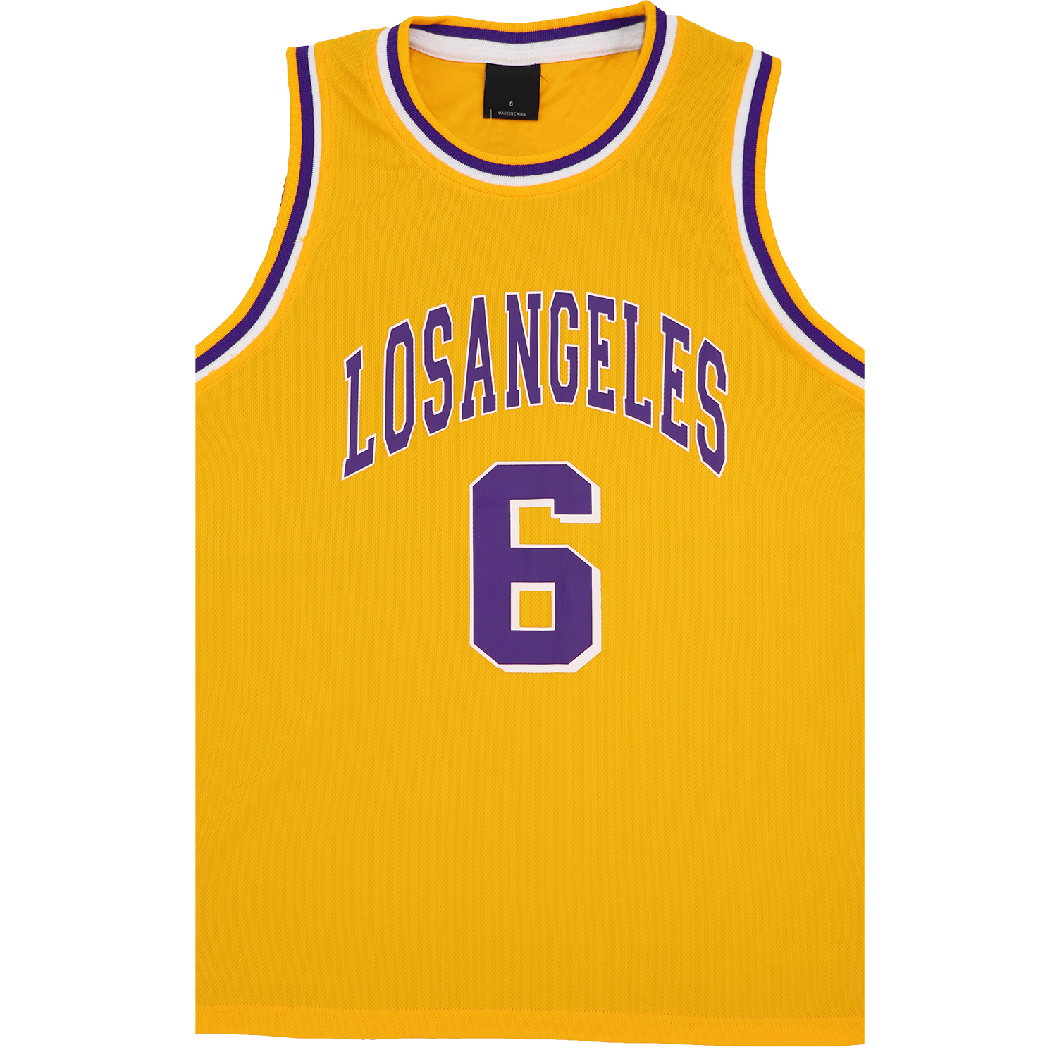 V474-559778-102905-00 Kid's Basketball Jersey Tank Boys Sports T Shirt Tee Singlet Tops Los Angeles, Yellow - Los Angeles 6, 2 - Image 1