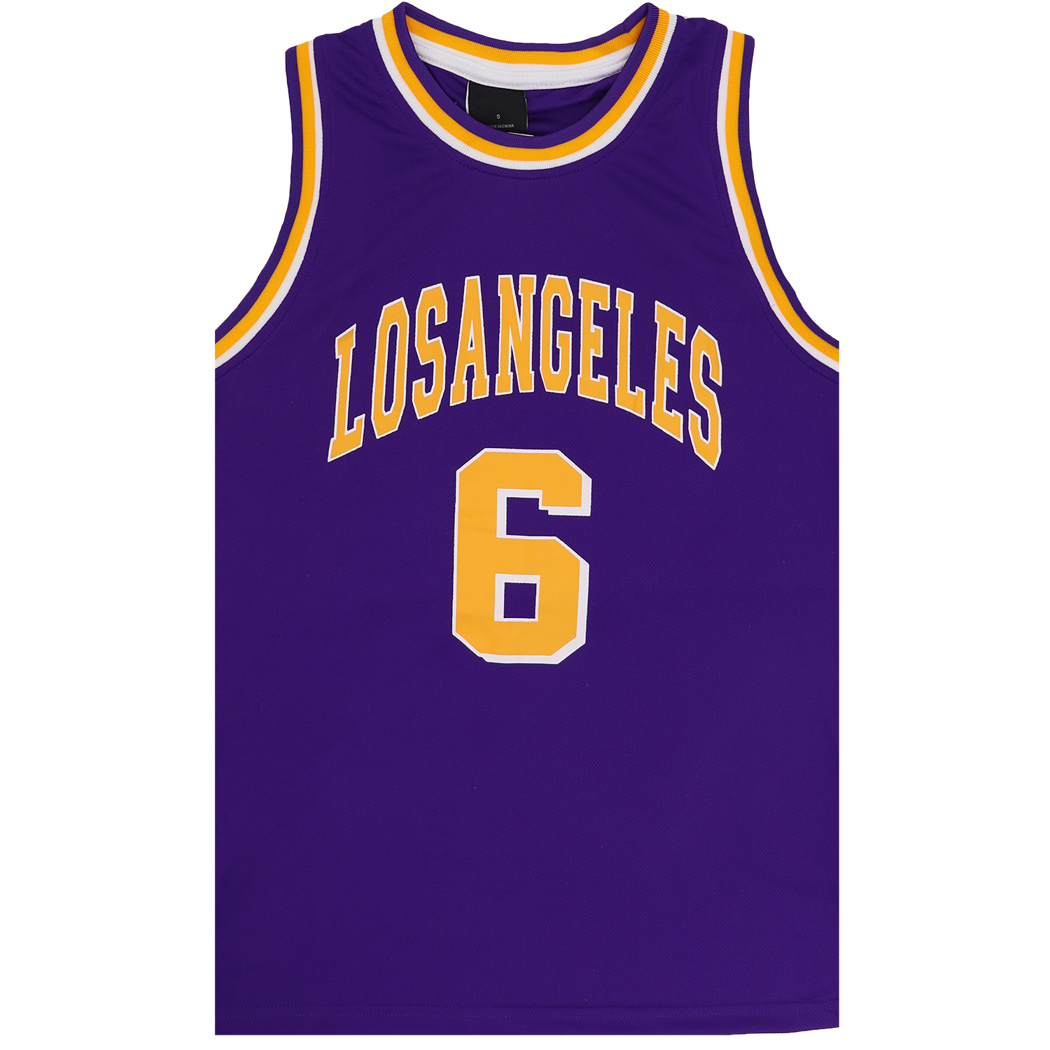 V474-559785-102983-00 Kid's Basketball Jersey Tank Boys Sports T Shirt Tee Singlet Tops Los Angeles, Purple - Los Angeles 6, 2 - Image 1