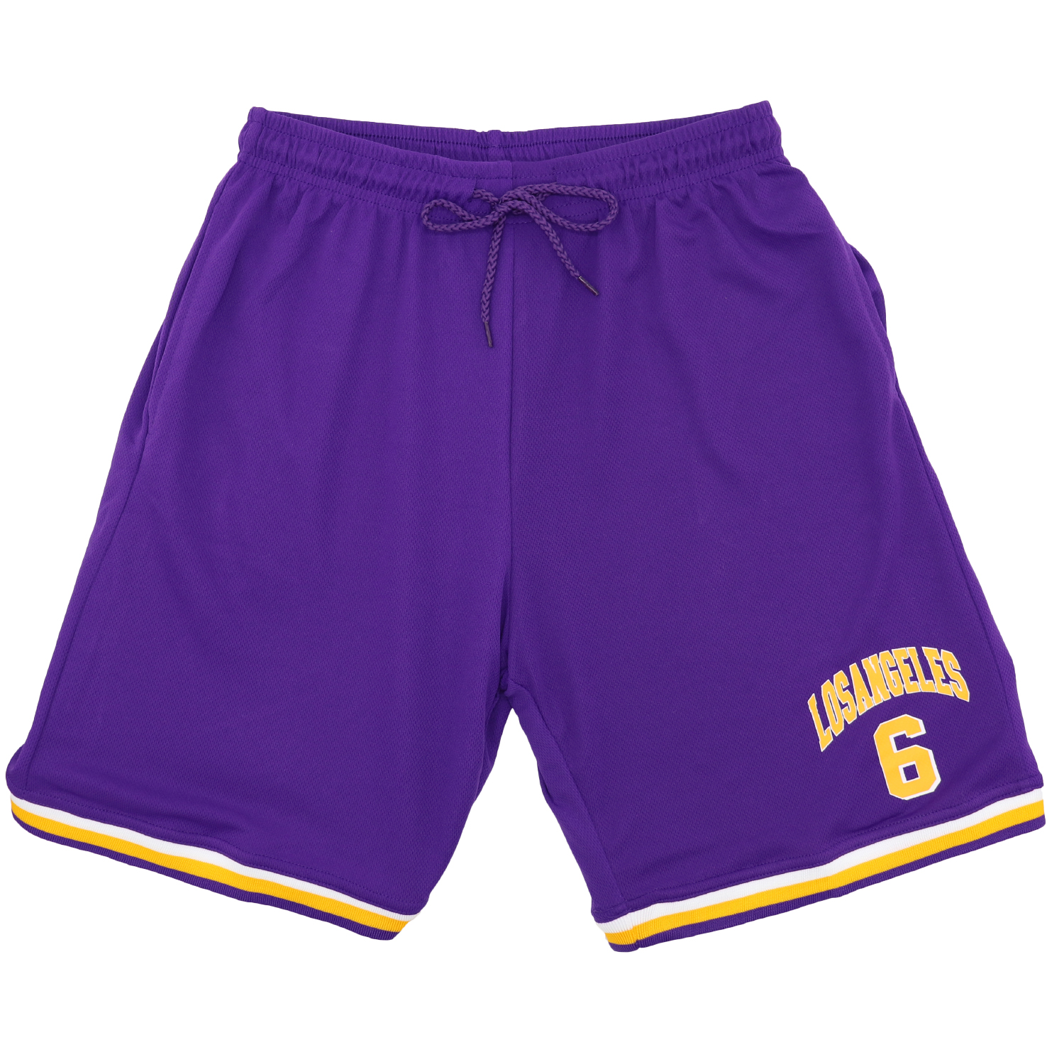 V474-563581-102507-00 Men's Basketball Sports Shorts Gym Jogging Swim Board Boxing Sweat Casual Pants, Purple - Los Angeles 6, L - Image 1