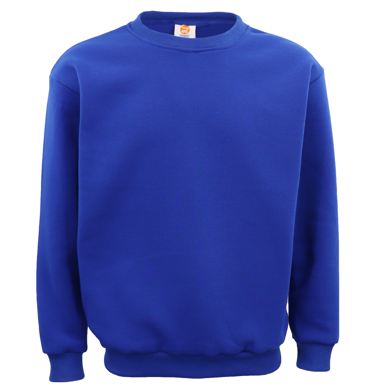 V474-585887-102764-00 New Adult Unisex Plain Pullover Fleece Jumper Mens Long Sleeve Crew Neck Sweater, Royal Blue, XL - Image 1