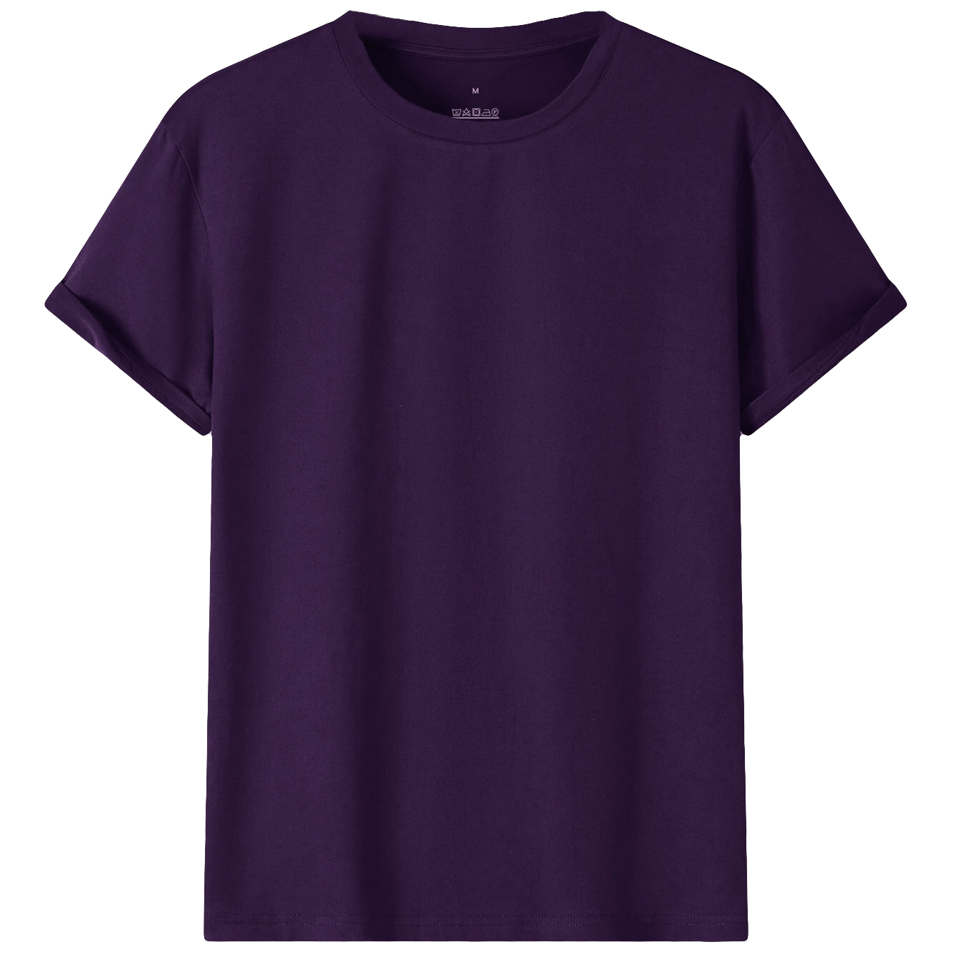 V474-613150-100269-00 Adult 100% Cotton T-Shirt Unisex Men's Basic Plain Blank Crew Tee Tops Shirts, Purple, L - Image 1
