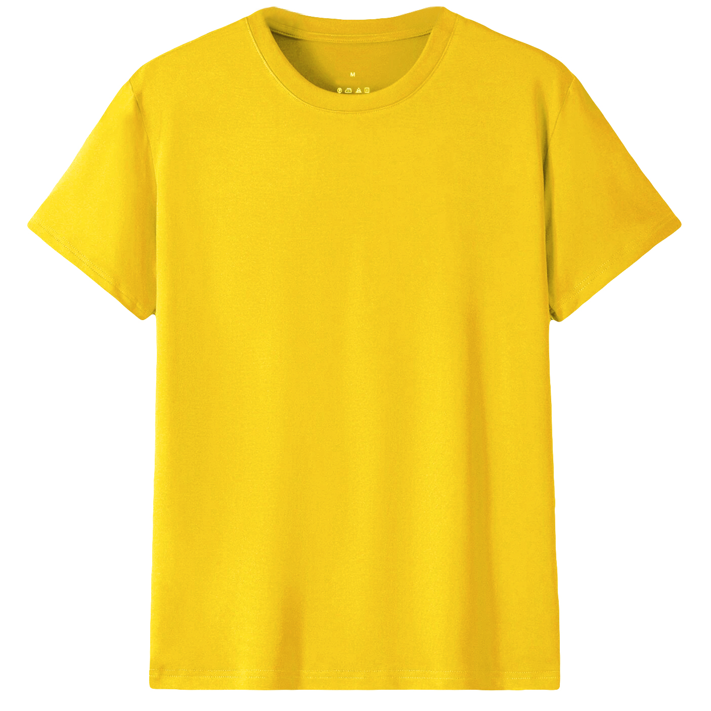 V474-613176-100319-00 Adult 100% Cotton T-Shirt Unisex Men's Basic Plain Blank Crew Tee Tops Shirts, Yellow, 2XL - Image 1