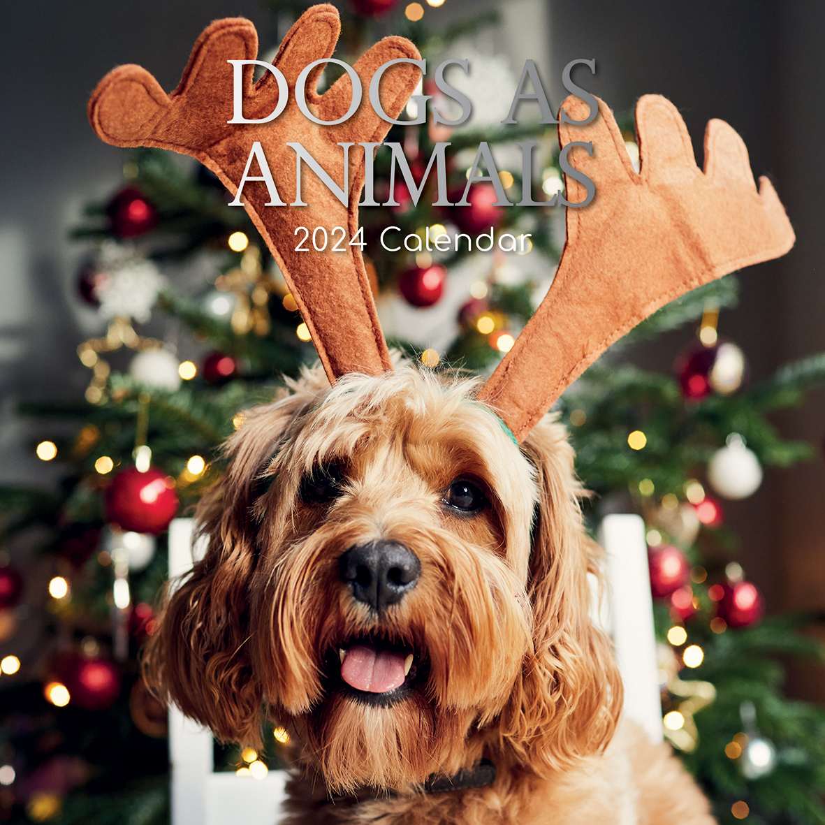 V474-615352-100725-00 Dogs as Animals 2024 Square Wall Calendar Pets Animals 16 Months Premium Planner - Image 1