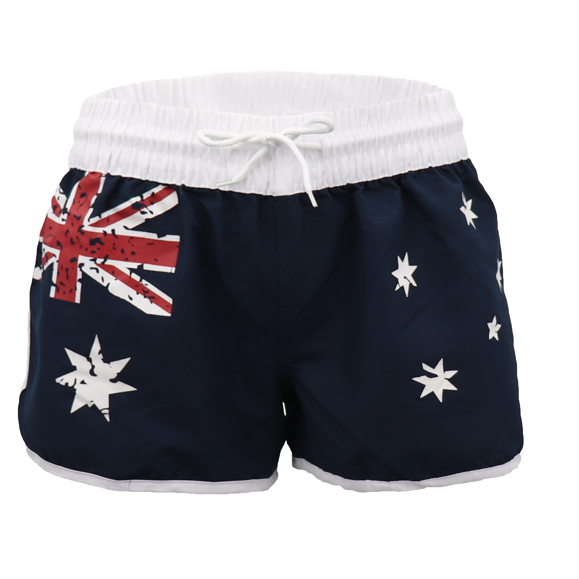 V474-626049-100868-00 Ladies' Women's Board Shorts Australian Day Flag Gym Beach Aussie Swim Souvenir, Navy, 14 - Image 1