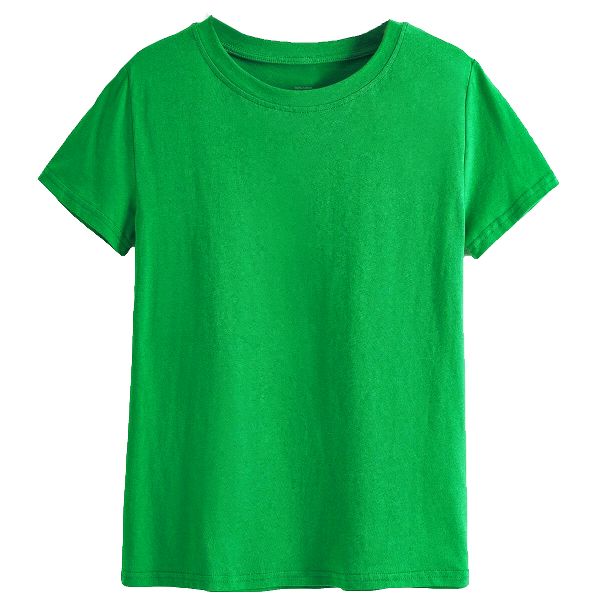 V474-628074-100365-00 Adult 100% Cotton T-Shirt Unisex Men's Basic Plain Blank Crew Tee Tops Shirts, Green, 2XL - Image 1