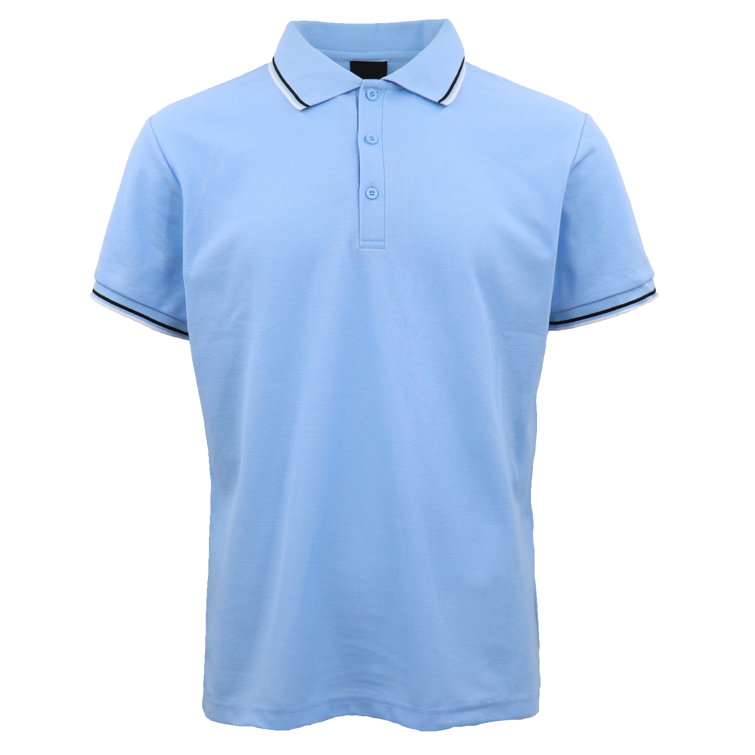 V474-633295-131416-00 Men's Unisex Polo Shirts Basic Plain Breathable Tops Cotton Cascual Sport Shorts, Blue, XL - Image 1