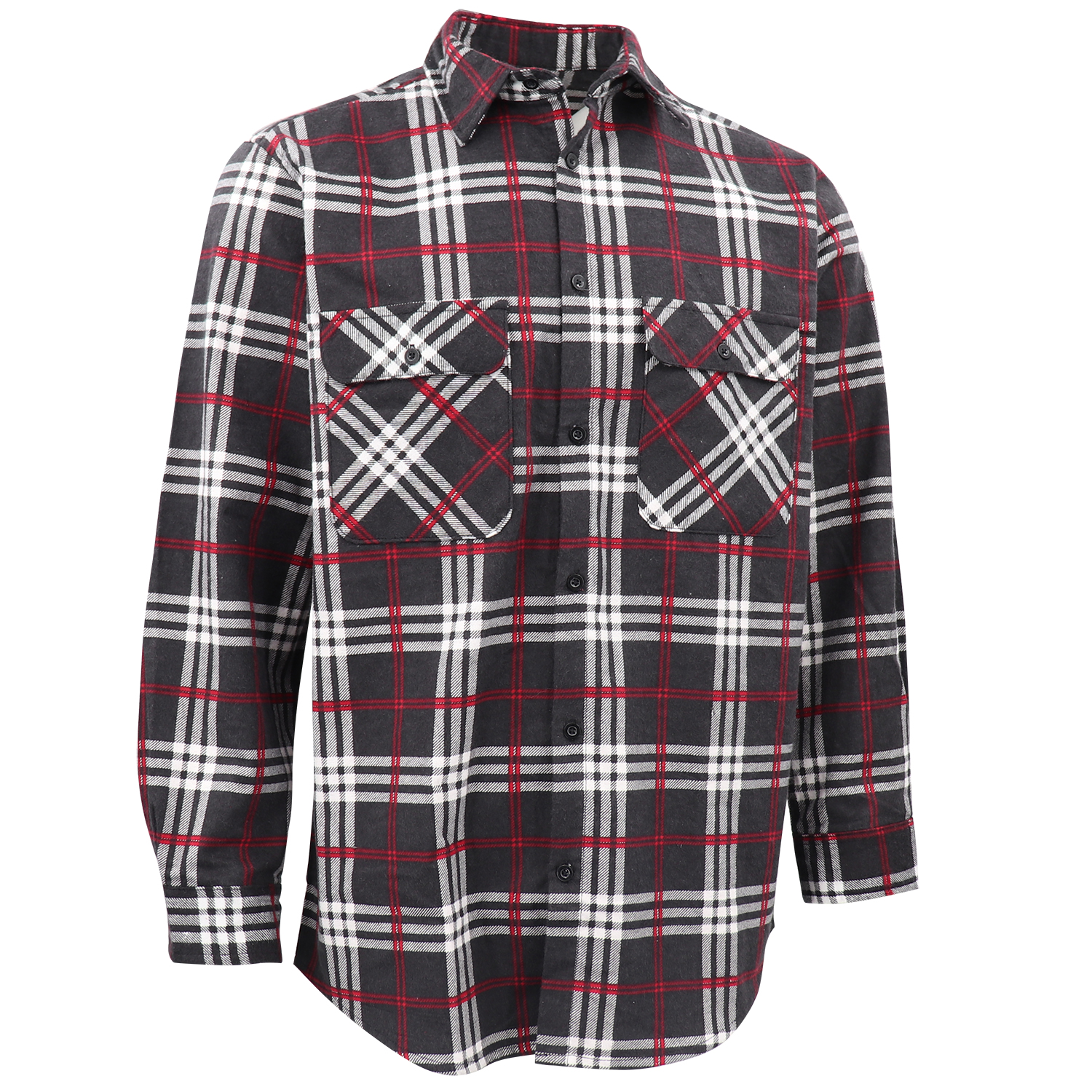 V474-666591-202505281232-00 Men's 100% Cotton Flannelette Shirt Long Sleeve Plaid Check Flannel w Pockets, Shadow Glen Plaid, 2XL - Image 1