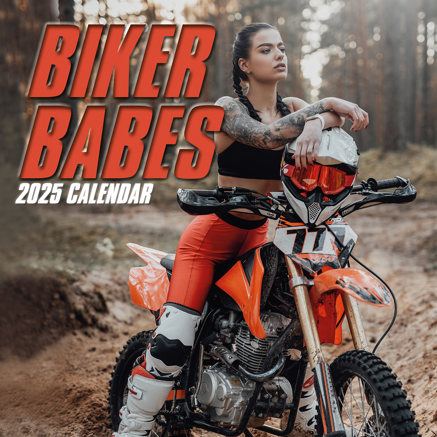 V474-690810-216782-00 Biker Babes 2025 Square Wall Calendar 16 Months Christmas New Year Planner Gift - Image 1