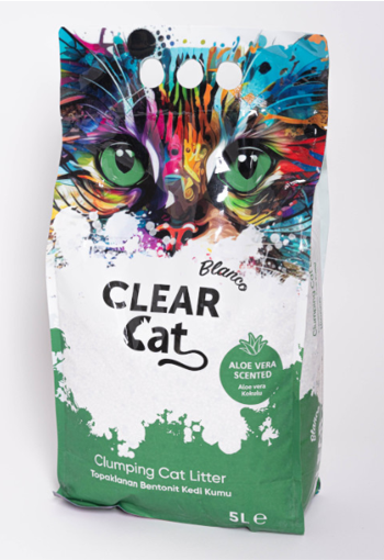 V485-CLEARCATLITALOV5L-209647-00 ClearCat Blanco Cat Litter - Aloevera 5L - Image 1